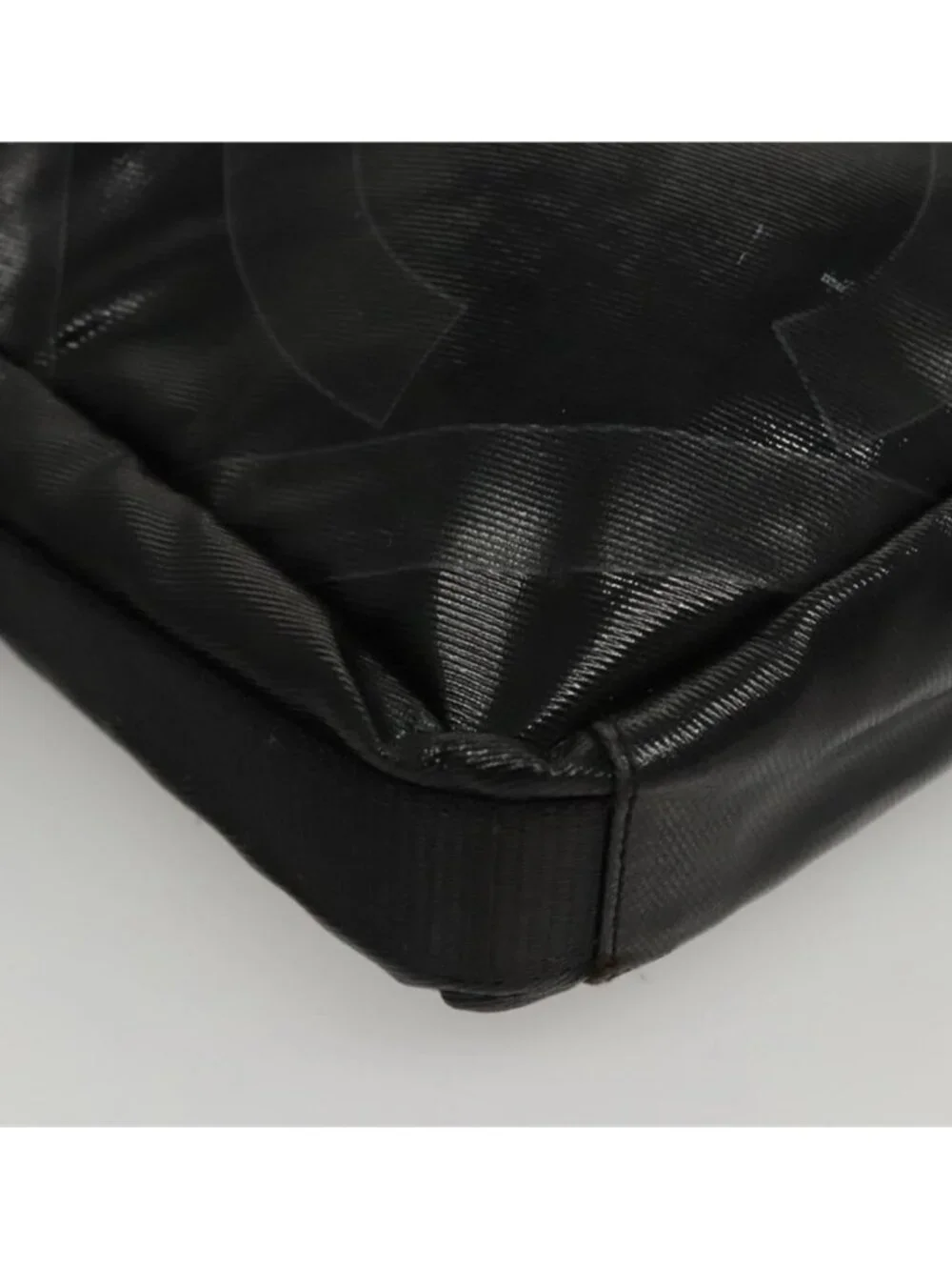 Authentic CHANEL Sports Shoulder Bag Coated Canvas Black CC
